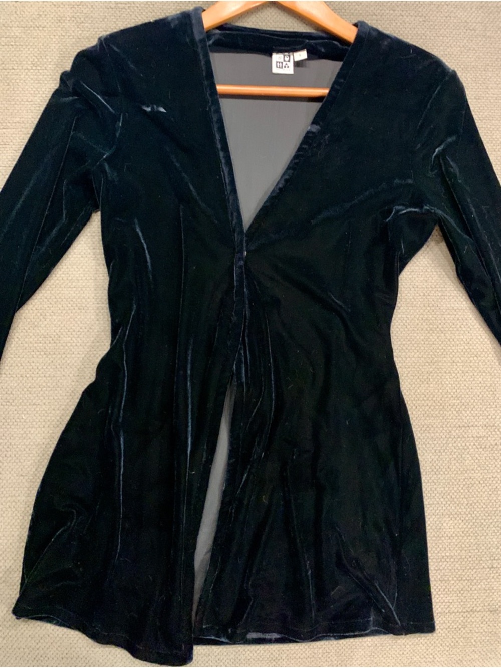 Max Studio Black Velvet Longline Blazer